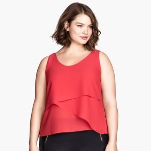 H&M Red Crepe Tank Top - Size 16